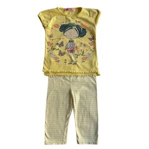 Girls Matching Short Sleeve Shirt And Cari leggings